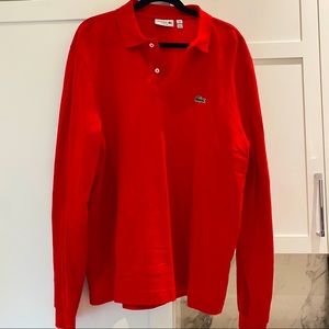 Men’s red long sleeve Lacoste shirt